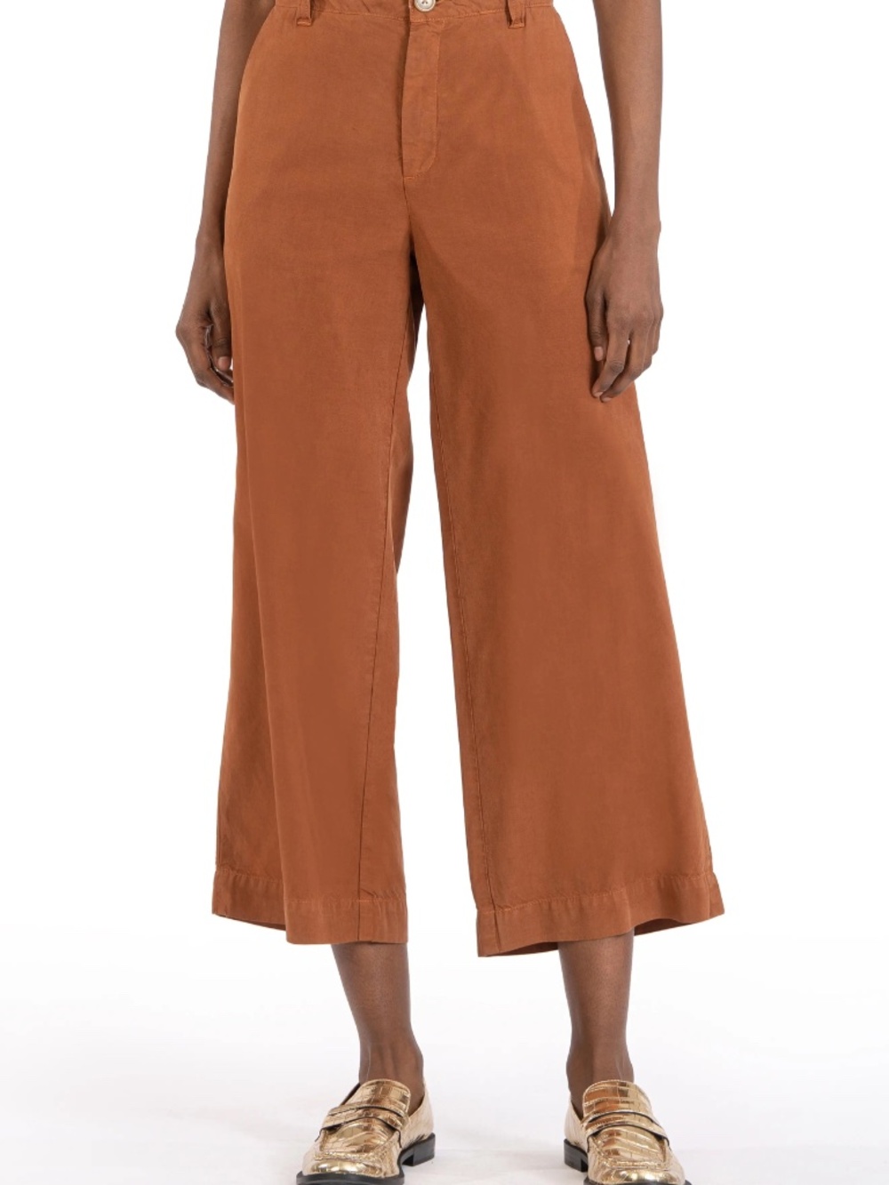 KUT from the Kloth High Rise Crop Wide Leg Linen Pants
